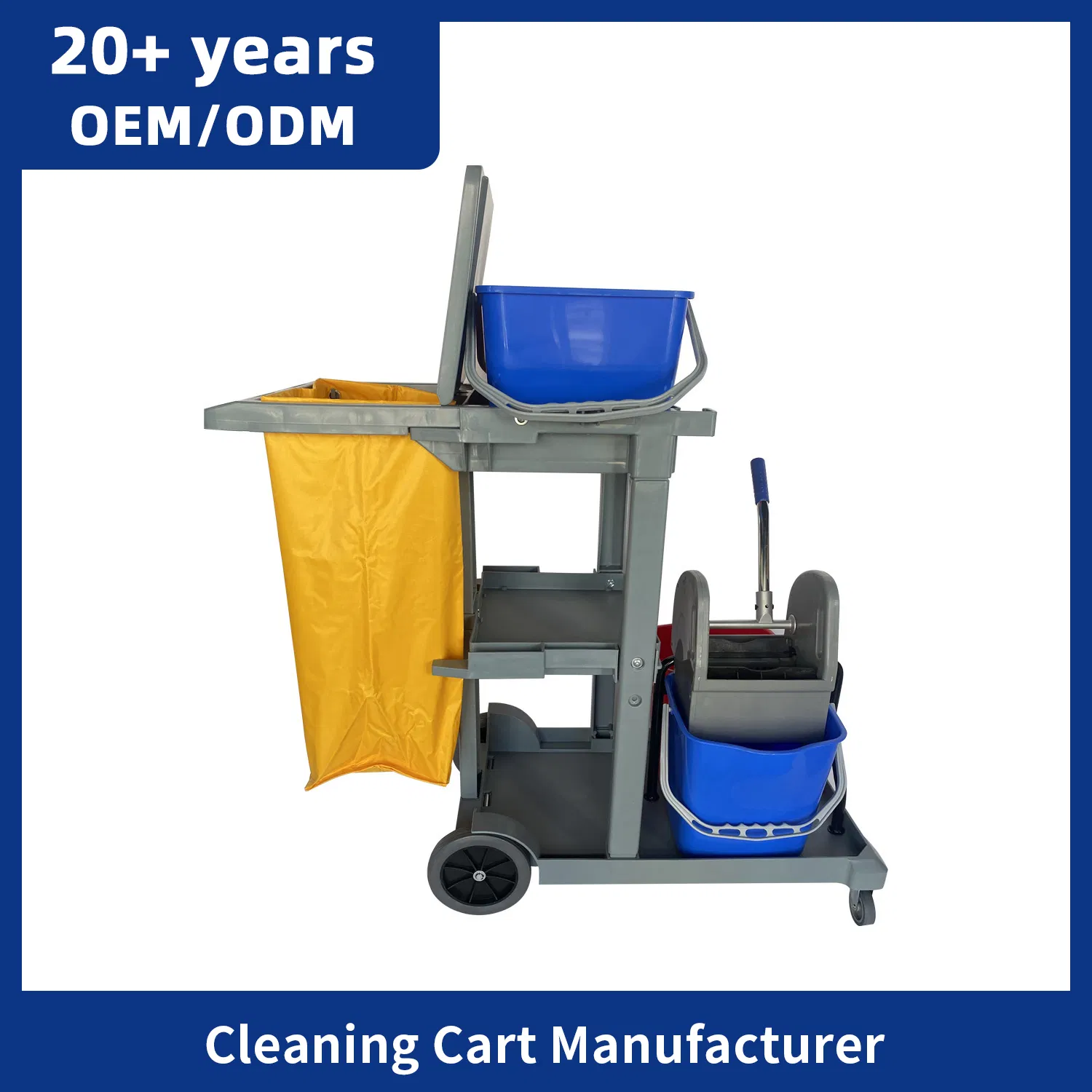 Large Tier Hotel Catering Heavy Duty Kitchen Serving Food Cleaning Service Housekeeping Cleaning Cart Trolly