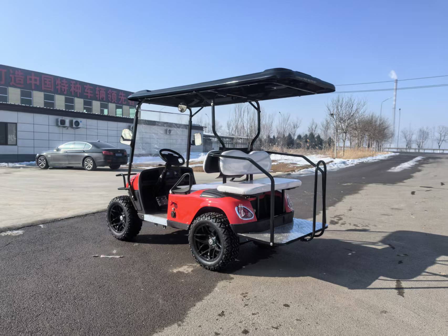 Custom Electric Steel Golf Cart Outdoor Sightseeing Car