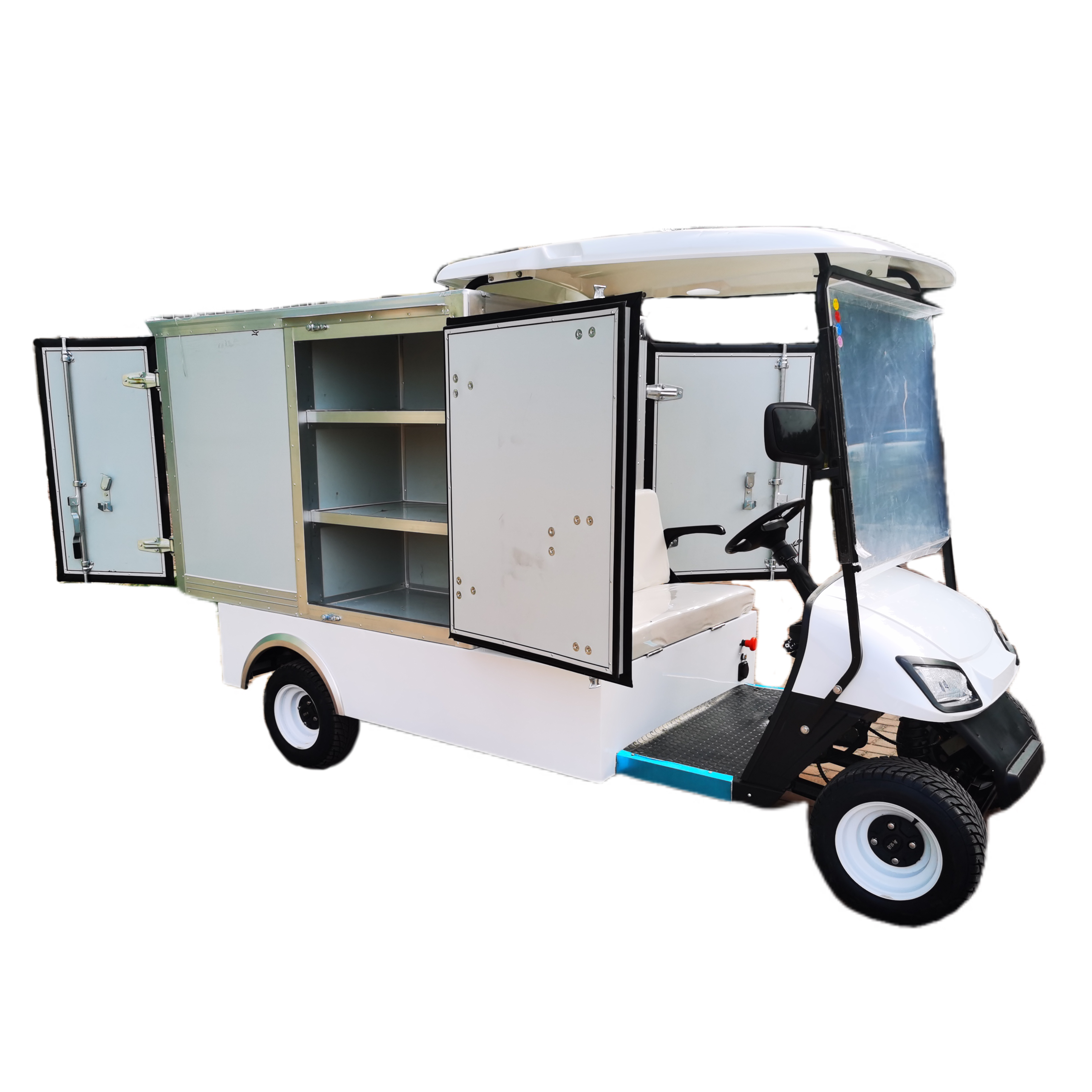 CE Approved 2 Seaters 48V High-Speed Golf Buggy Electric Cart with Cargo Box 5KW AC Motor 70-90km Range