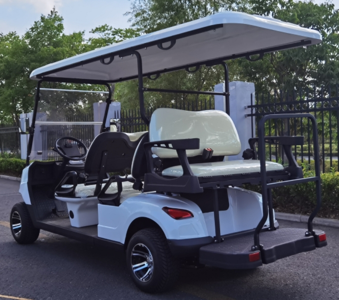 6-Passenger Electric Golf Cart 4+2 Seater with 5KW Motor 48V Battery Voltage Equipped with Tail Caddie