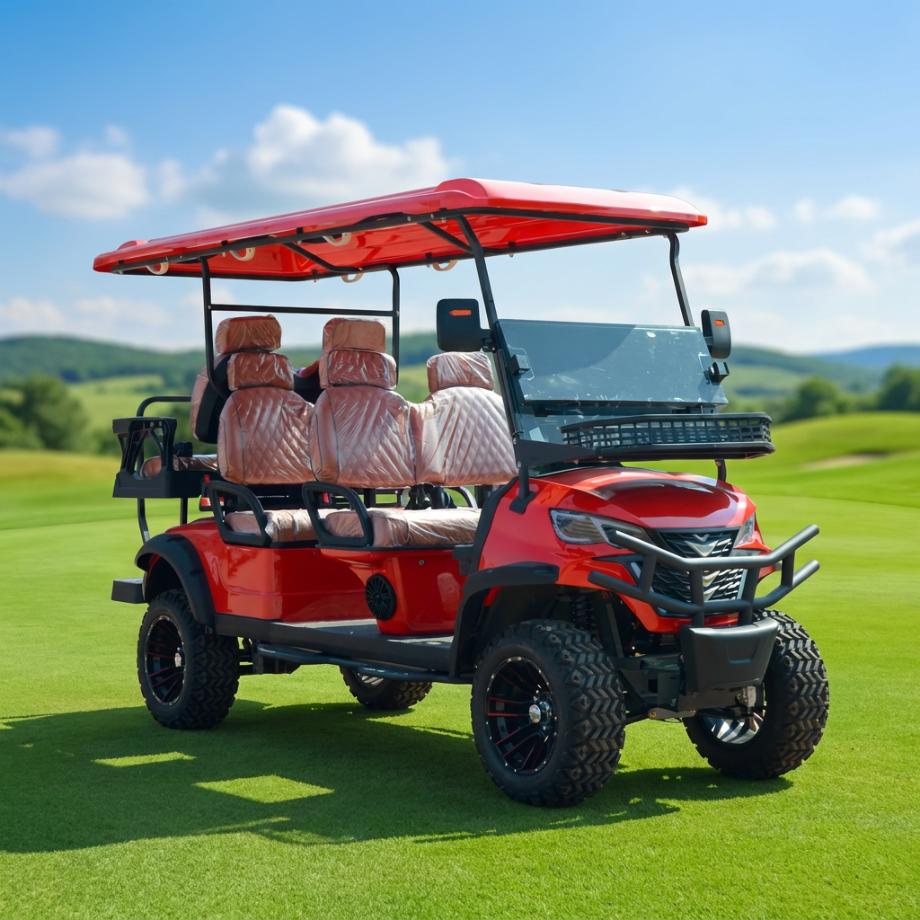 Supports Customized Wheel Hubs Electric Golf Cart 6-Seater Club Car Equipped with 5KW Motor for Golf Club Shuttle