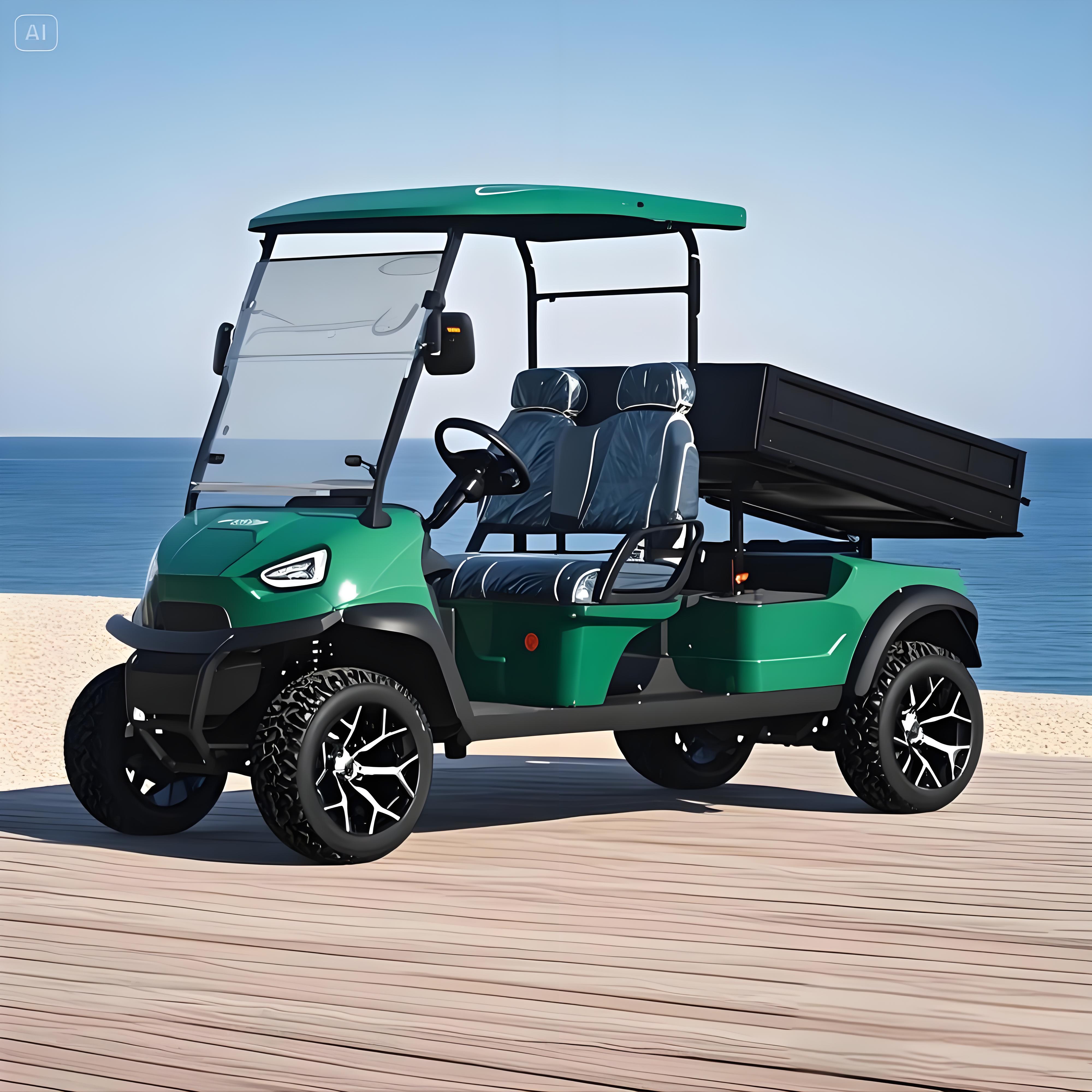 Heavy-Duty 2025 Parison Electric Turf Utility Golf Cart with Cargo Bed 2-Seat Pick-Up, Ideal for Hotels, Farms &amp; Commercial Use