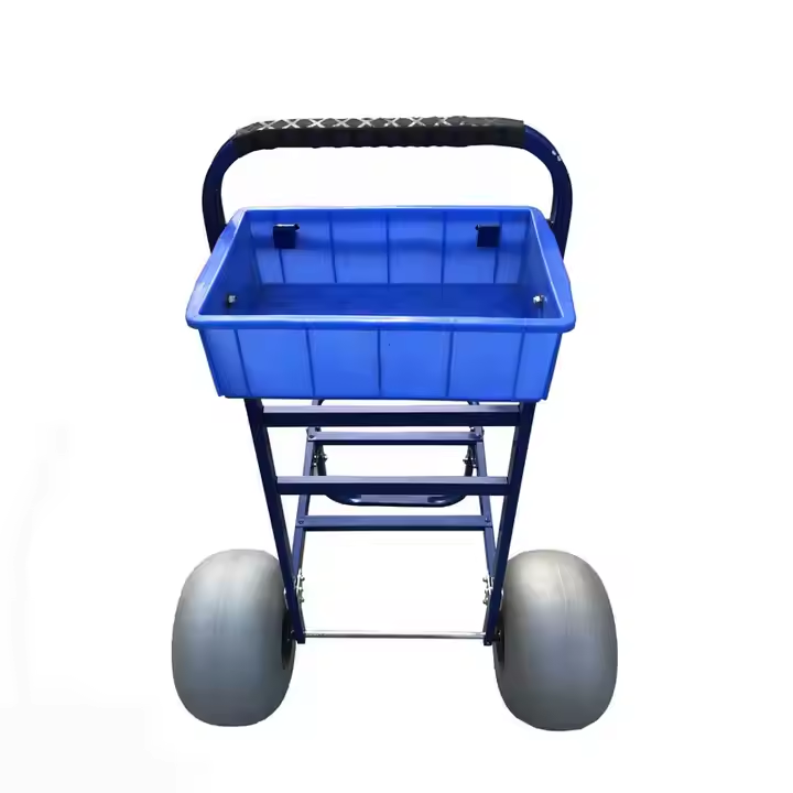 Portable Aluminum Folding Collapsible Beach Cart Steel Platform Two-Wheel Surfboard Fishing Wagon Hand Trolleys OEM Customizable