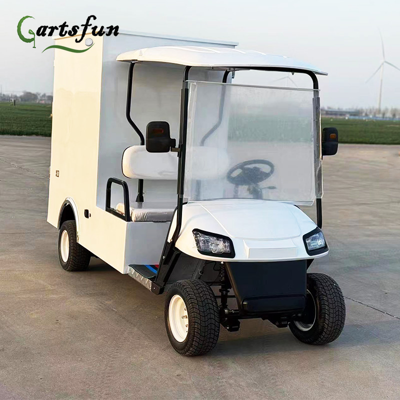 Electric 2 Seat Club Car Golf Cart Room Service Housekeeping Utility Closed Cargo Cart for Hotel Resorts with CE for Europe