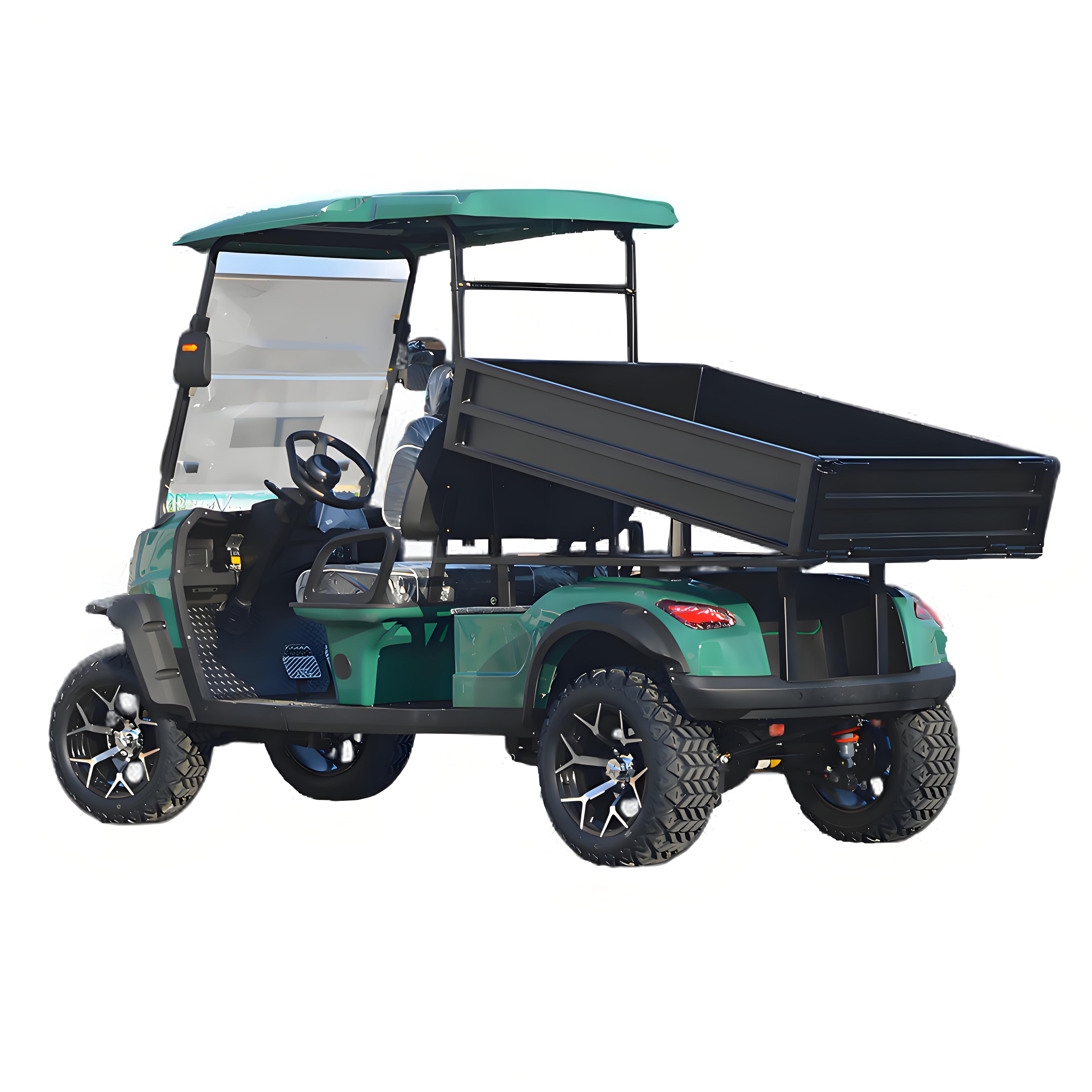 Heavy-Duty 2025 Parison Electric Turf Utility Golf Cart with Cargo Bed 2-Seat Pick-Up, Ideal for Hotels, Farms &amp; Commercial Use