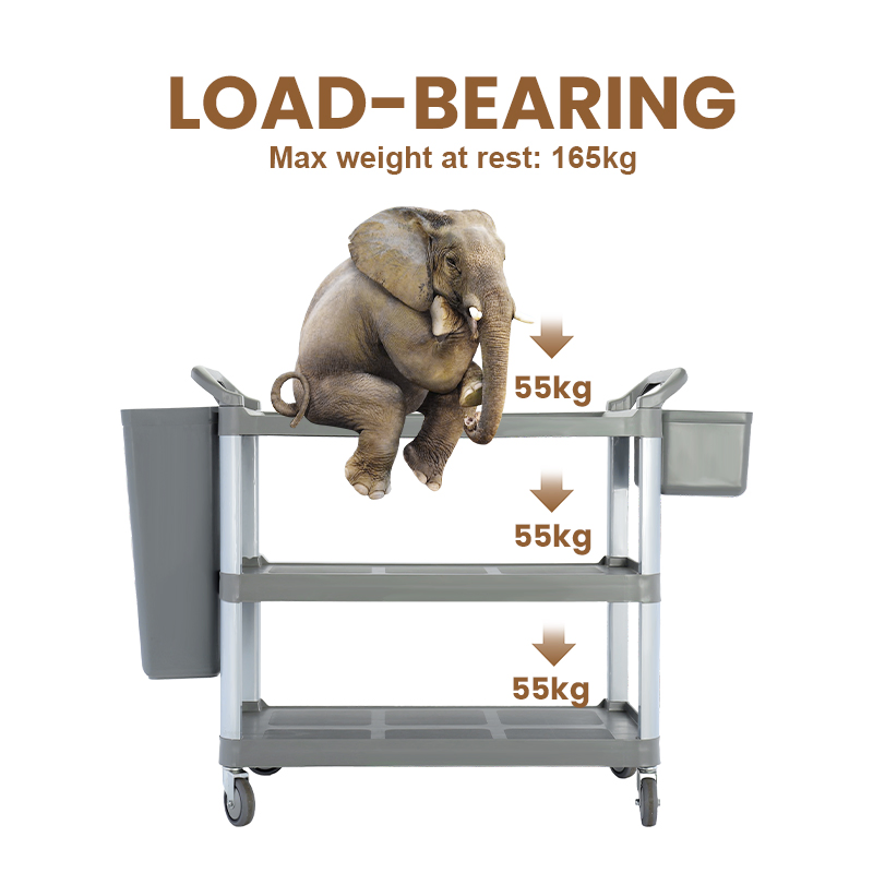 Daosheng 3-Shelf Hotel Catering Restaurant Food Service Trolley Kitchen Moveable Trolley Cleaning Collection Cart Storage Cart