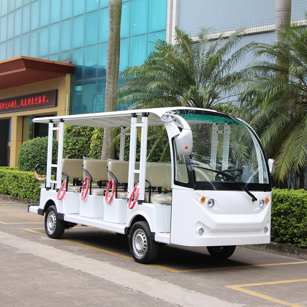 Modern 72V 7.5Kw Ac Motor Lead Acid Batteries Shuttle Cart 14 Seat Passenger Electric Sightseeing Bus