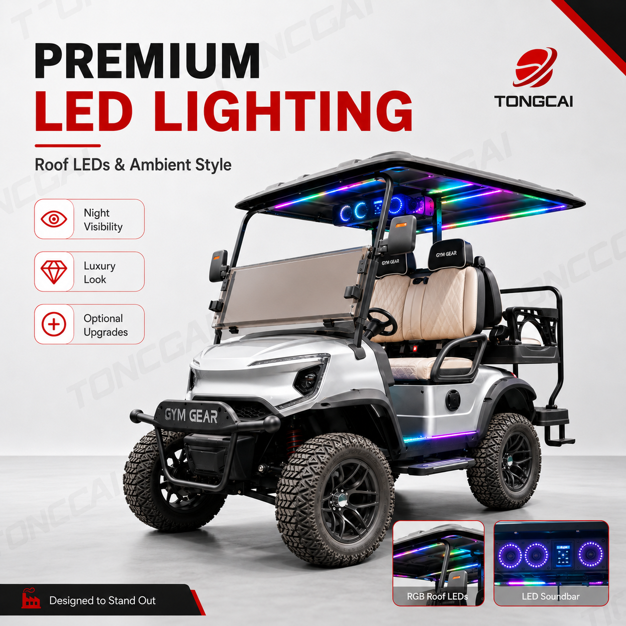 TongCai Powerful 72v Off-road Lifted 4 Seater Lithium Battery Hunting Golf Cart Buggy for Outdoor Farming and Forest