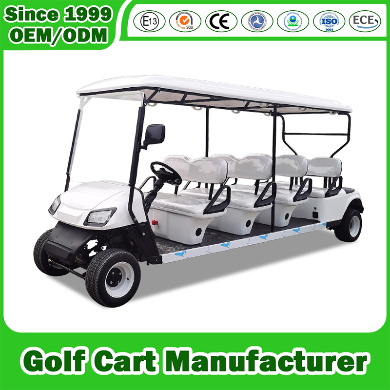 8+2 Seater 8 Passenger Tourist Solar Panel Trolley Lead Acid Gas Powered Gasoline Petrol Lifted Tour Lsv ATV UTV Electric Golf Cart Manufacturer
