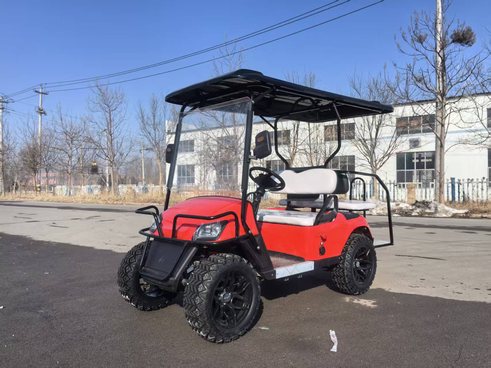 Custom Electric Steel Golf Cart Outdoor Sightseeing Car