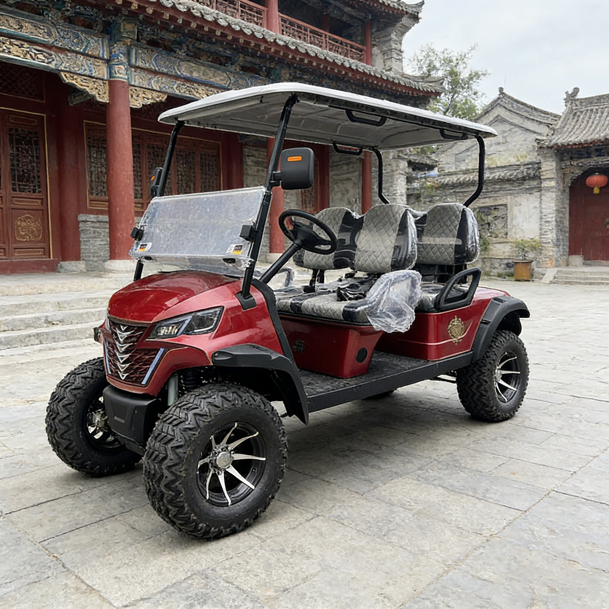 WOLAN New Lifted 4 Passenger Support Customization Electric Hunting Utility Golf Cart For Club Car