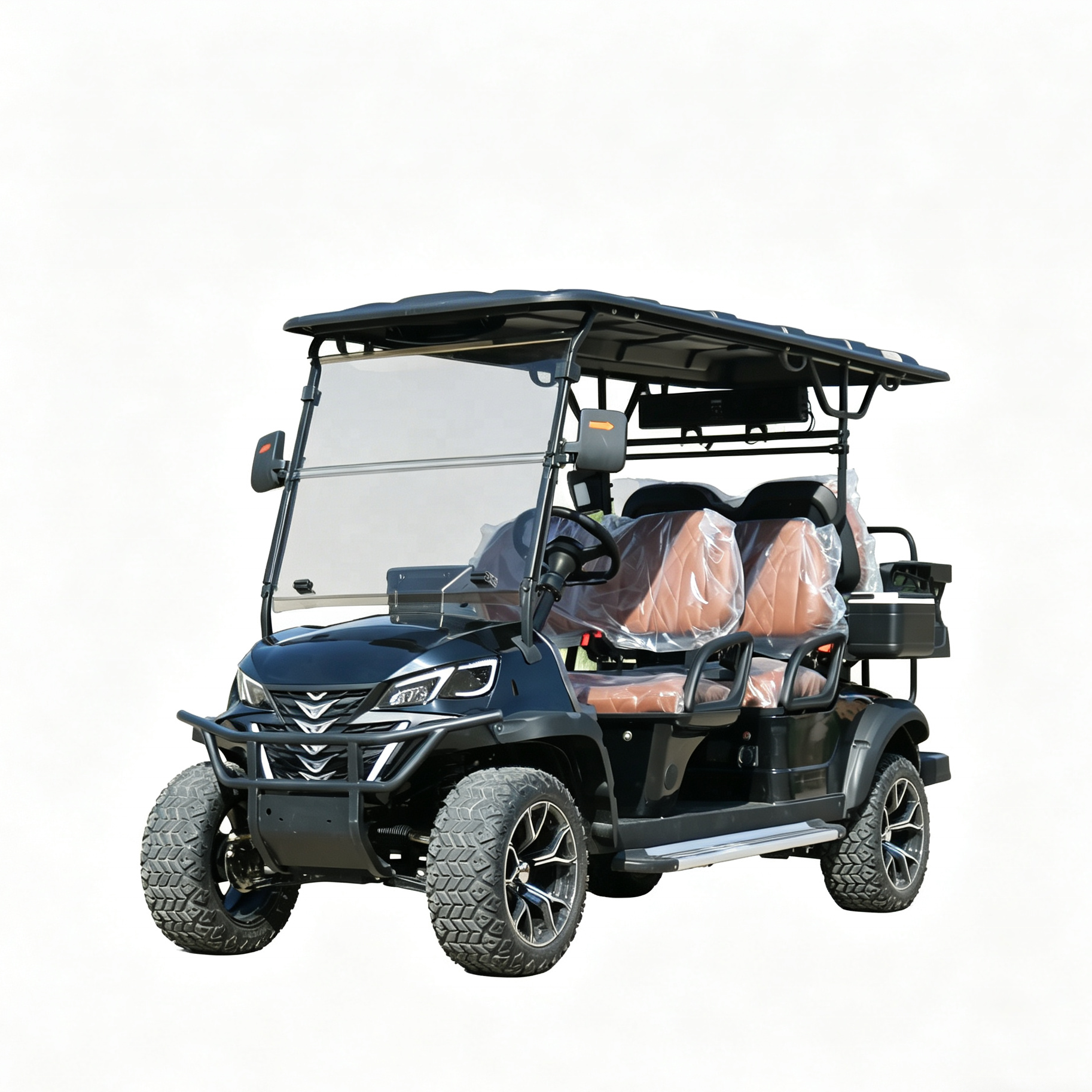Factory Direct 6 Seater Black Golf Cart Heavy-Duty Build Long Lasting Battery CE Approved Golf Cart