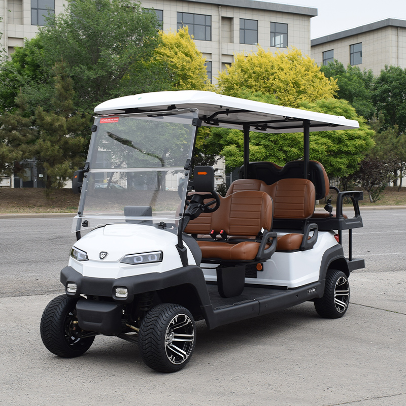 Electric Golf Cart Fully Intelligent Controller 4 Wheels Golf Cart Four-row Golf Cart with Eight Seats