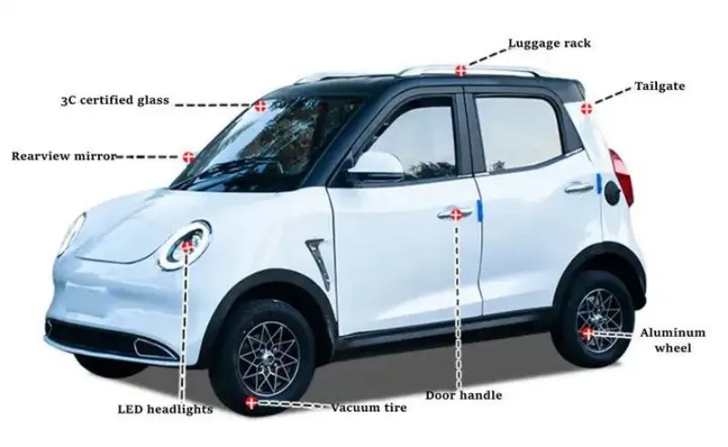 Green Power Five-Seater 60V New Energy Closed Four-Wheel Low-Speed Electric Vehicle