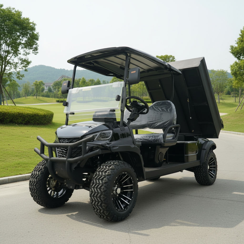 Premium Quality Electric Truck UTV 2-Seater Golf Cart with Cargo Box Automatic Dumper 500KG Load Capacity Electric Cargo Truck