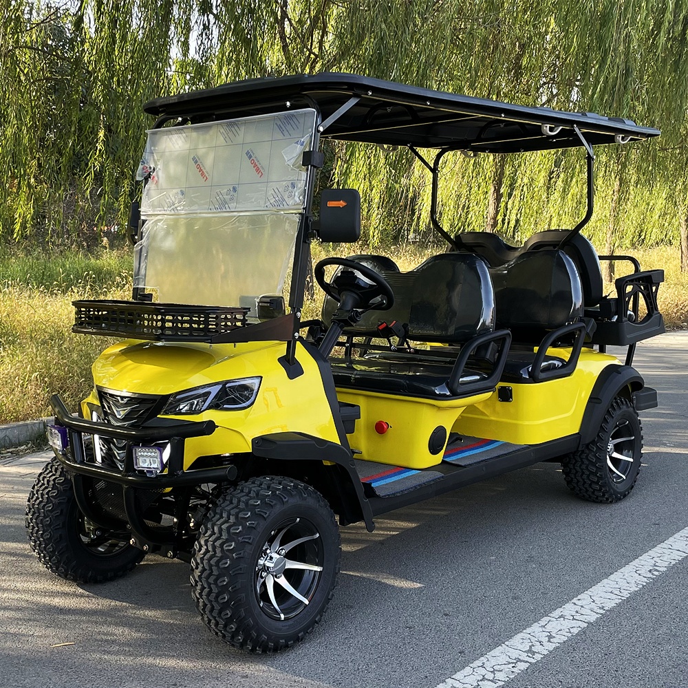 New Electric Golf Cart Touch Screen Cargo Farming Utility Cart Club Car 72V Battery 5-6 Seats 90km Range Including Trailer Box