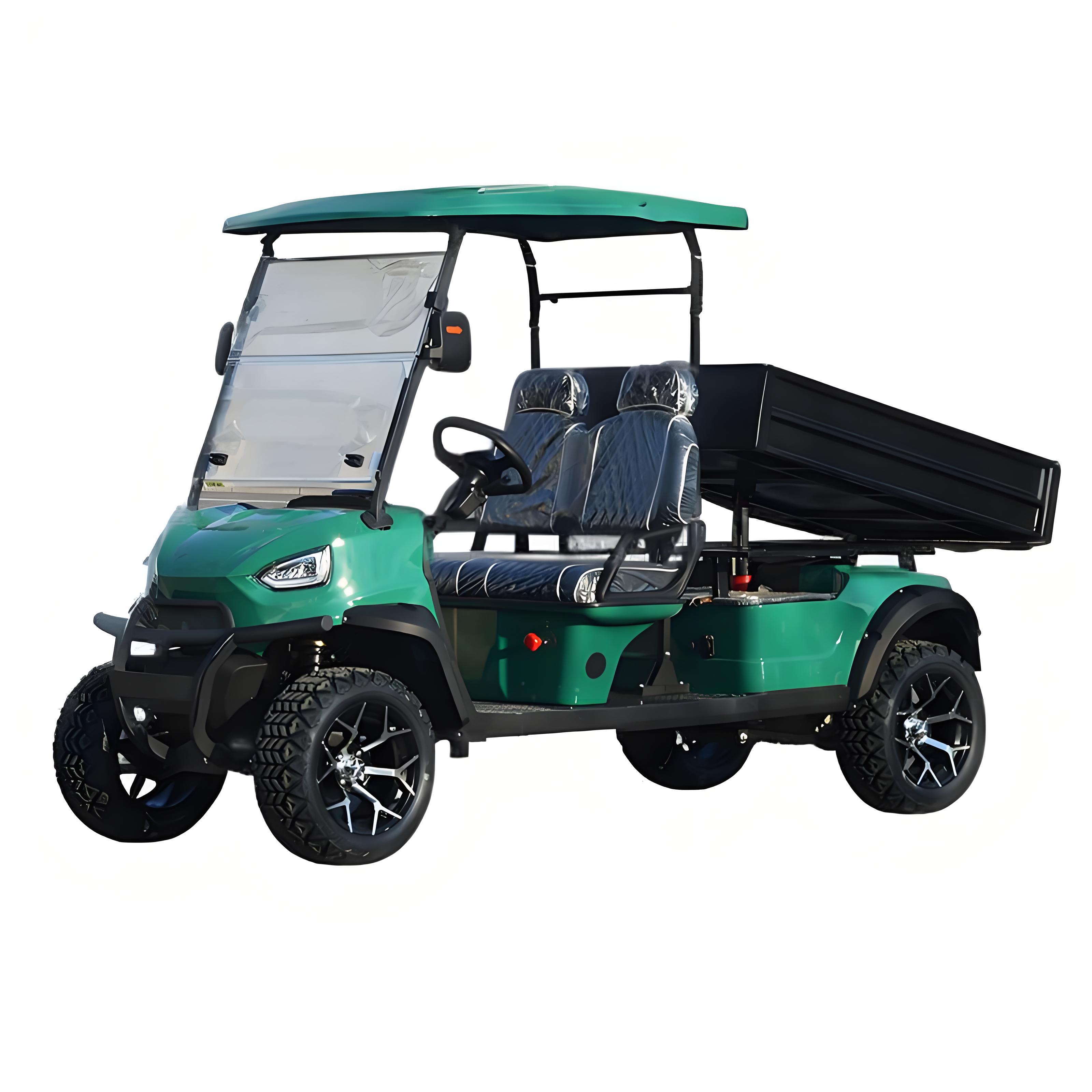 Heavy-Duty 2025 Parison Electric Turf Utility Golf Cart with Cargo Bed 2-Seat Pick-Up, Ideal for Hotels, Farms &amp; Commercial Use