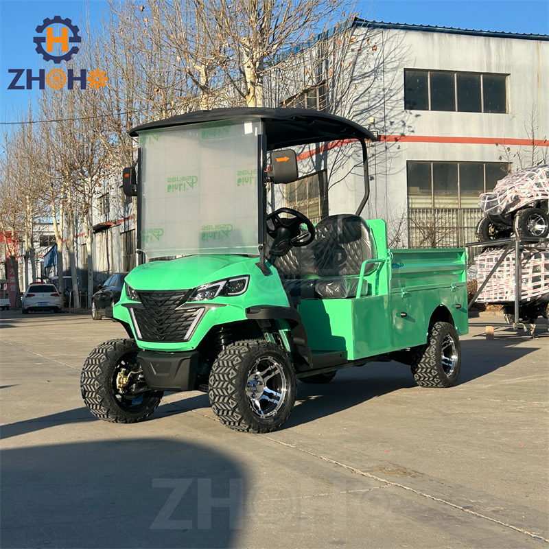 Multi-purpose Electric Golf Cart with Truck Bed Cargo Box Cargo Area 4-wheel Golf Course Work Vehicle