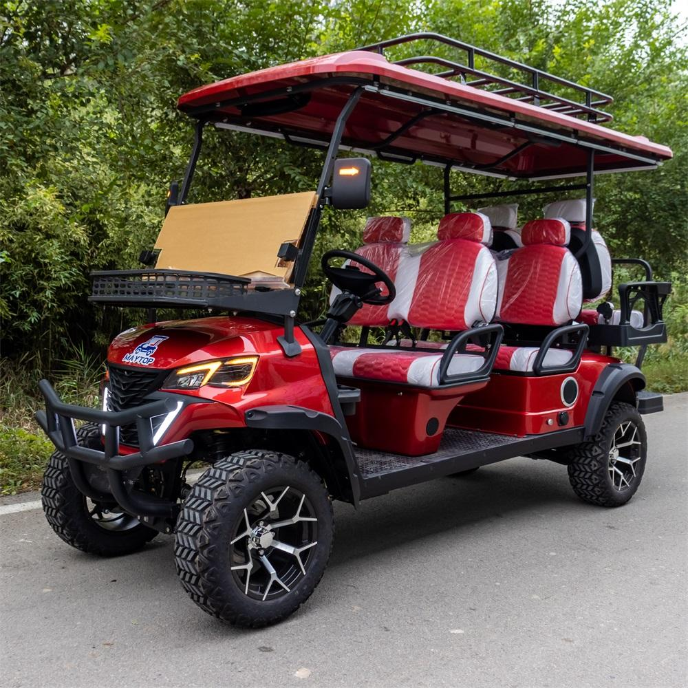 Powerful 72V 6 Seater Off-Road Golf Cart Lifted 5000W Electric Hunting Buggy with All-Terrain Tires for Farm &amp; Beach