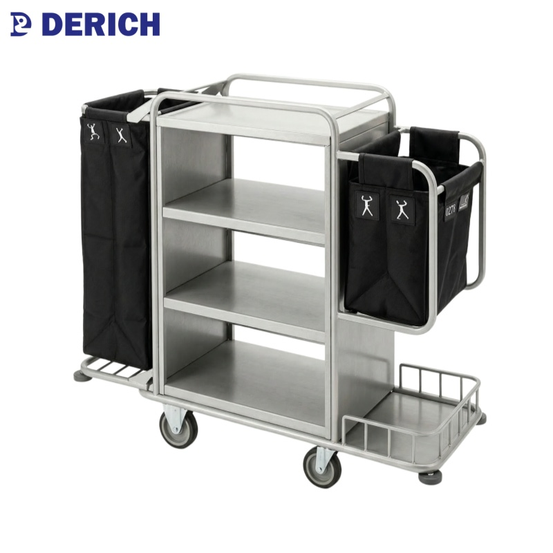 Derich Hot Sale Stainless-Steel Serving-Trolley Room-Service Cart for Hotel Restaurant