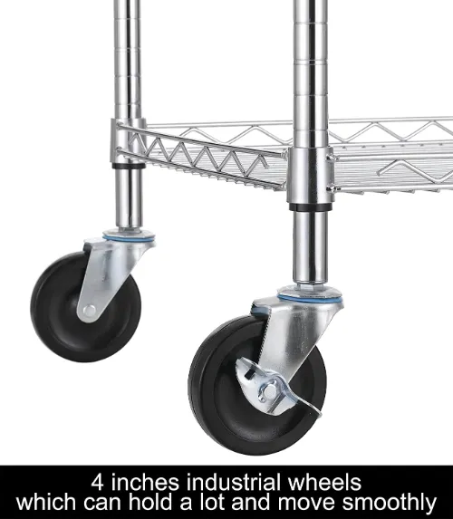 Classics Commercial-Grade Hotel Food Service Wire Mesh Utility Cart Detail 2