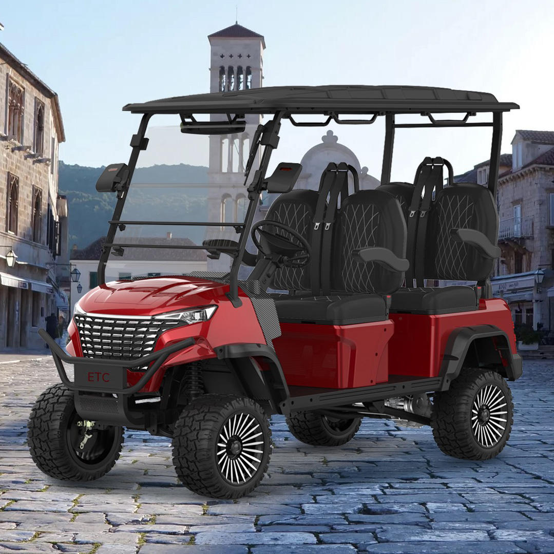 High Ground Clearance 4 Passenger Golf Cart Resort Campus Electric Utility Vehicle Gated Community Shuttle Golf Cart