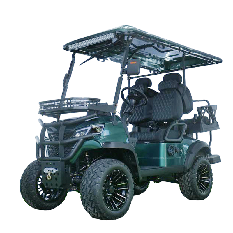 Street Legal Solar- Powered Golf Cart 60km Range, LED Lighting Fast Charging 4 Seater Electric Golf Carts 72V