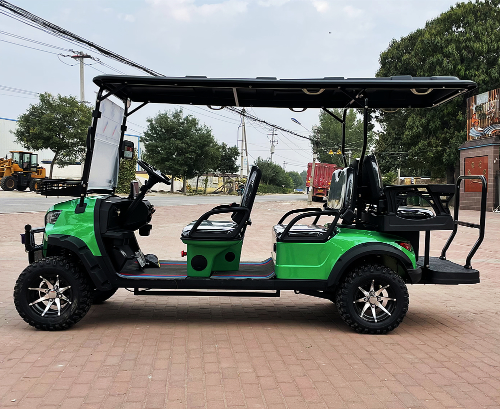 High Performance Six Seater Classic Golf Cart Powered by Solar Energy, Equipped with Lithium Battery 48V/60V/72V Hunting Cart