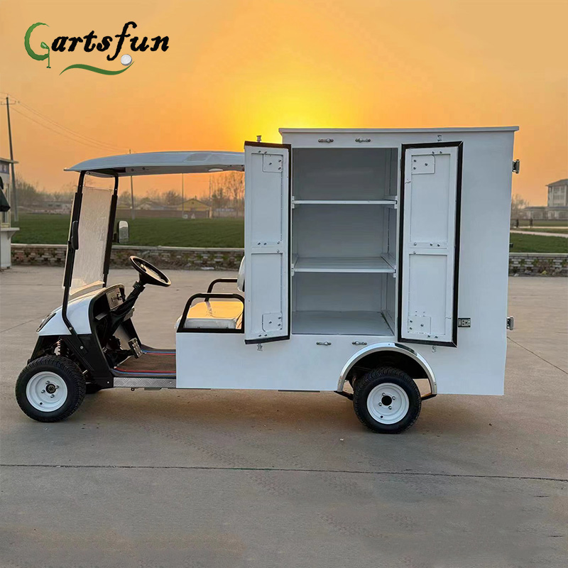Electric 2 Seat Club Car Golf Cart Room Service Housekeeping Utility Closed Cargo Cart for Hotel Resorts with CE for Europe