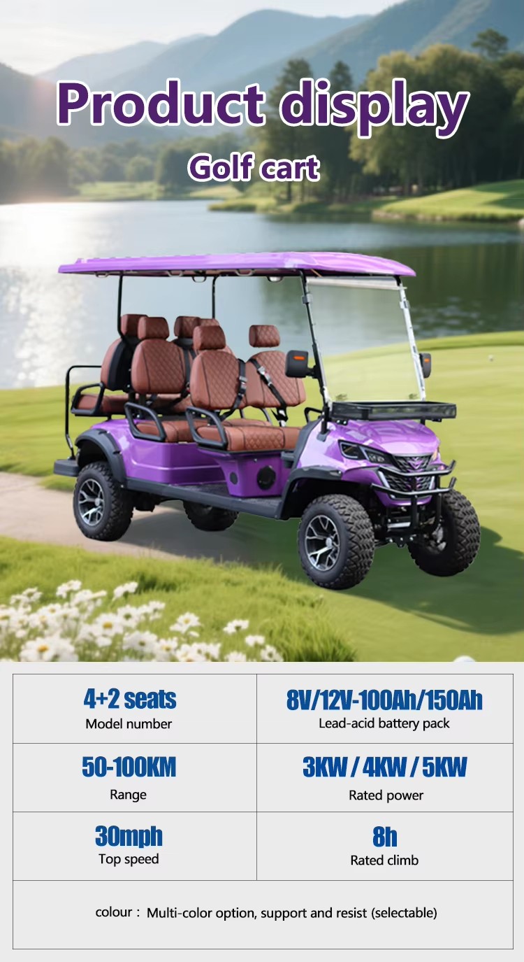 Farm Utility Golf Cart with Loading Area 4 Seater Electric 48V 5KW AC Motor 90km Range