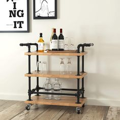 Wooden Star Hotel Movable Round Wine Trolley Rolling 2 Tier Cart Rack Bar Service Storage Cart for Hotel and Restaurant
