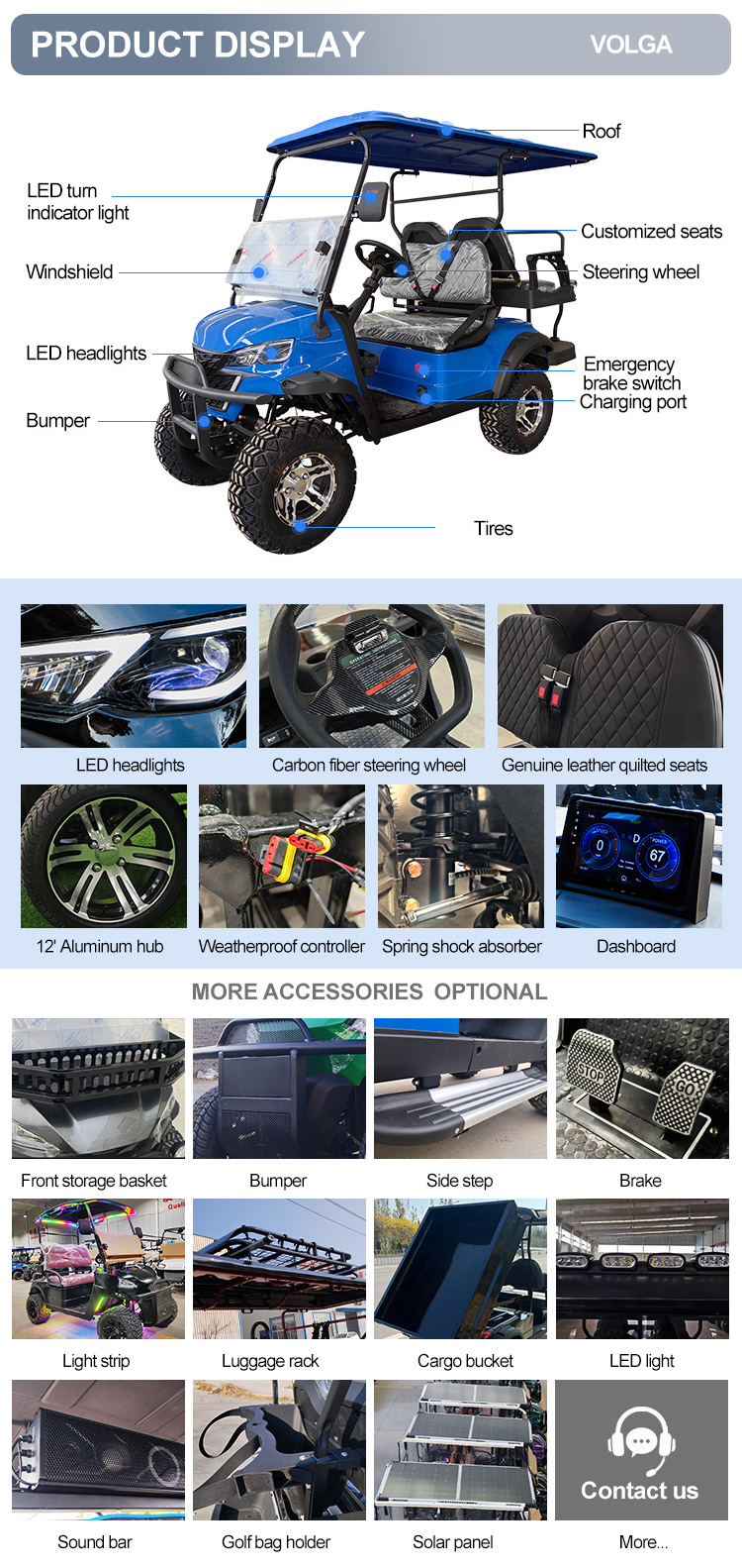 Electric Golf Cart Detailed View