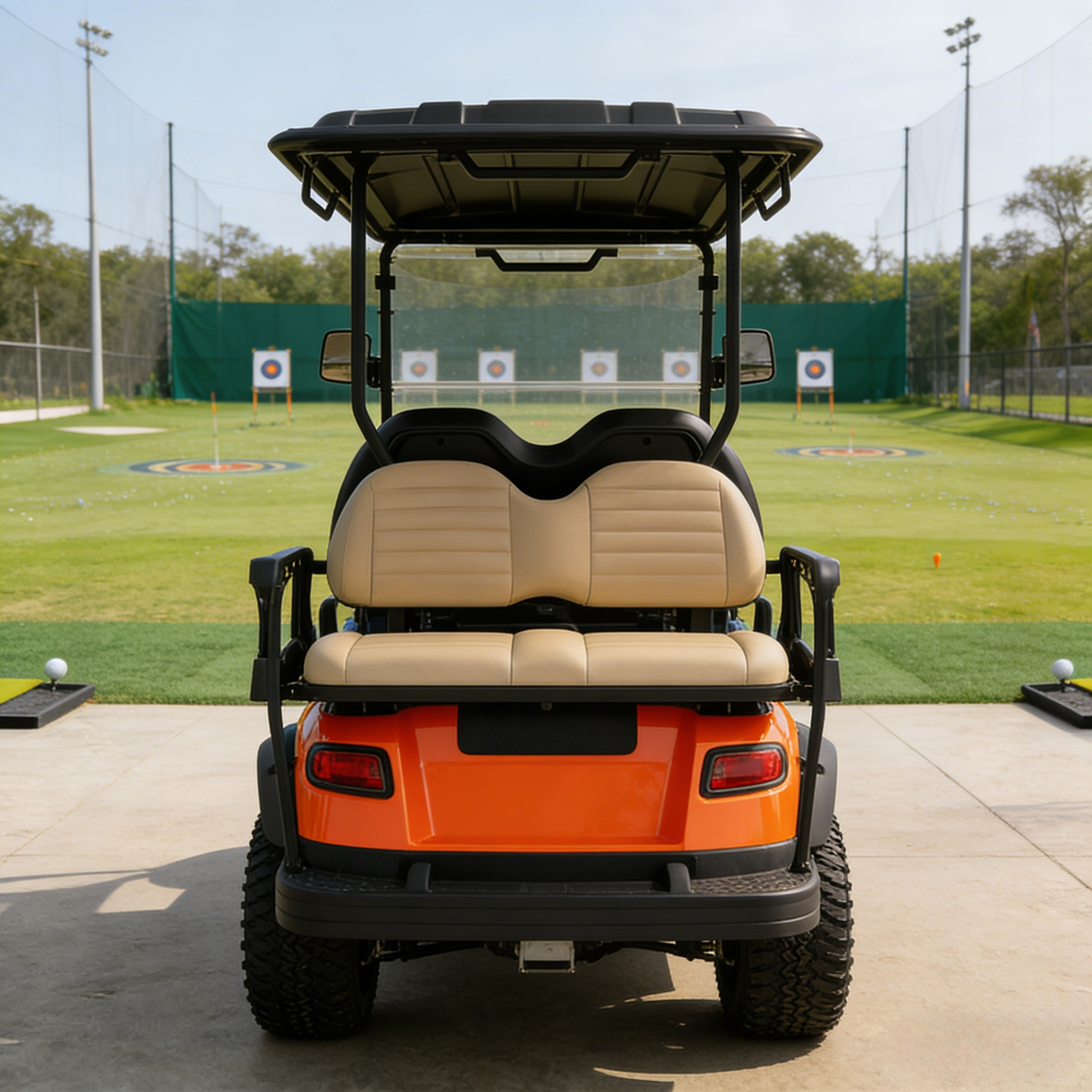 Custom Color Electric Portable Golf Cart with Rear Caddie Stand for Four Passengers and LiFePO4 Lithium Battery