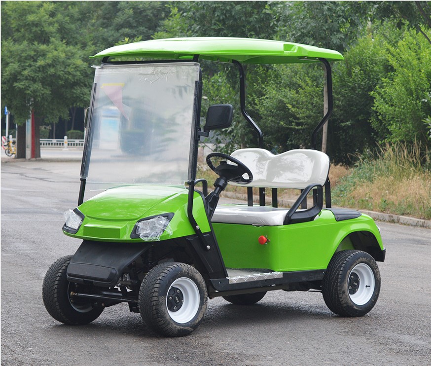 Electric Golf Cart 2 Seater with Lithium Battery 3.5kW Motor Unloading Flat Box &amp; Cargo Box for Hotel Use