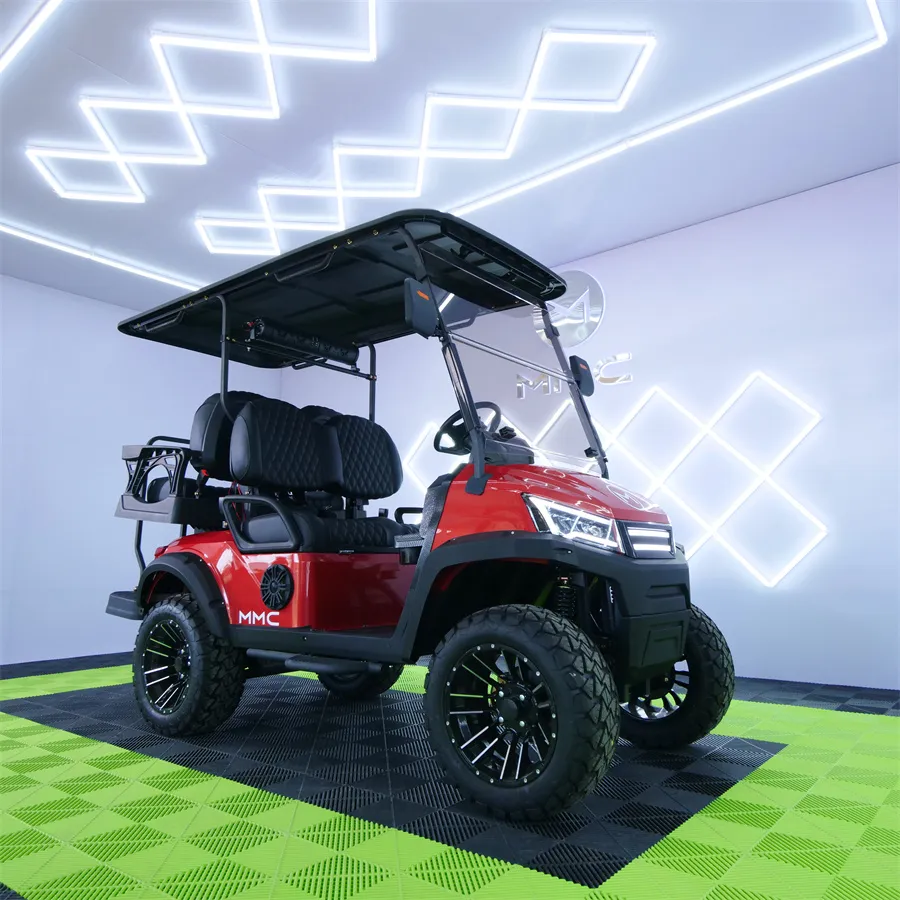 Long Range Battery Powered 48 Volt Adults Golf Kart Electric Solar Panels 4 Seat Buggy Golf Caddy Cart Electric