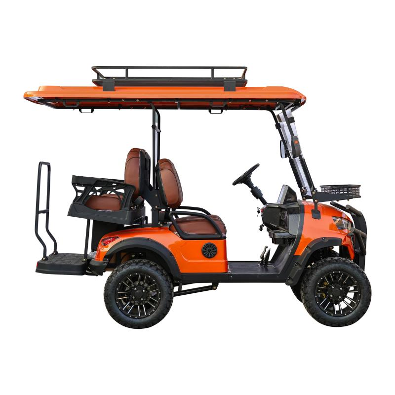 Street Legal Solar- Powered Golf Cart 60km Range, LED Lighting Fast Charging 4 Seater Electric Golf Carts 72V