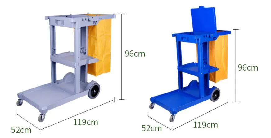 Restaurant Hotel Cleaning Trolley Janitor Cart Service Laundry Cart with Bag