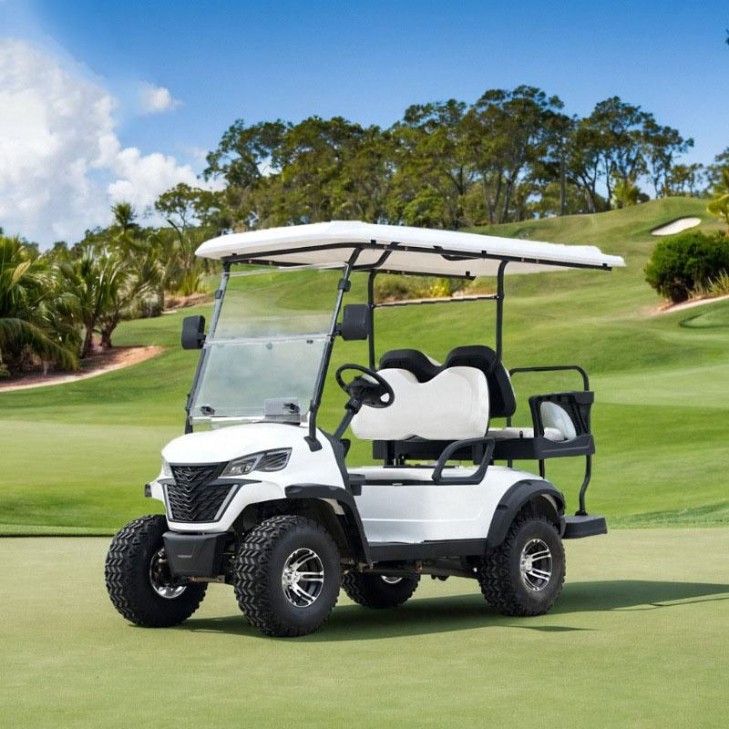 Solar Powered Electric Golf Cart with Roof Panel and Backup Battery for Continuous Green Operation
