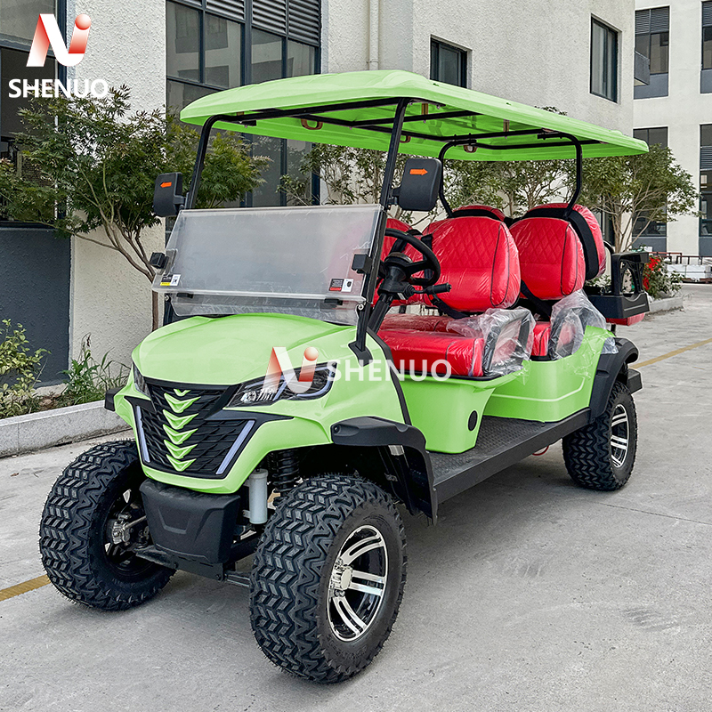 EPA CARB Certified Multi-Passenger Platform Carro De Golf Gasolina 6 Seat Golf Cart Green for Hospitality Fleet Operations