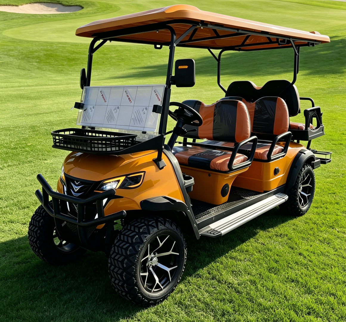 Made in China, Customizable 6-Passenger Electric Golf Cart With Rain Curtain, All-Terrain, LSV Approved