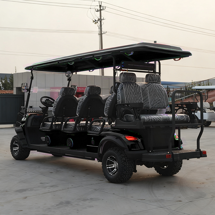 Customizable Quiet Operation Black Electric Golf Cart 8-Seater Off-Road Sightseeing Vehicle for Hotel Resort Campus
