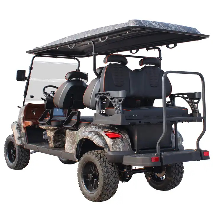 Durable Street Legal Sightseeing Car Vehicle Lithium Battery Camouflage 6 Seaters Lifted Electric Golf Carts