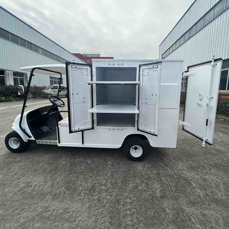 Electric 2 Seat Club Car Golf Cart Room Service Housekeeping Utility Closed Cargo Cart for Hotel Resorts with CE for Europe