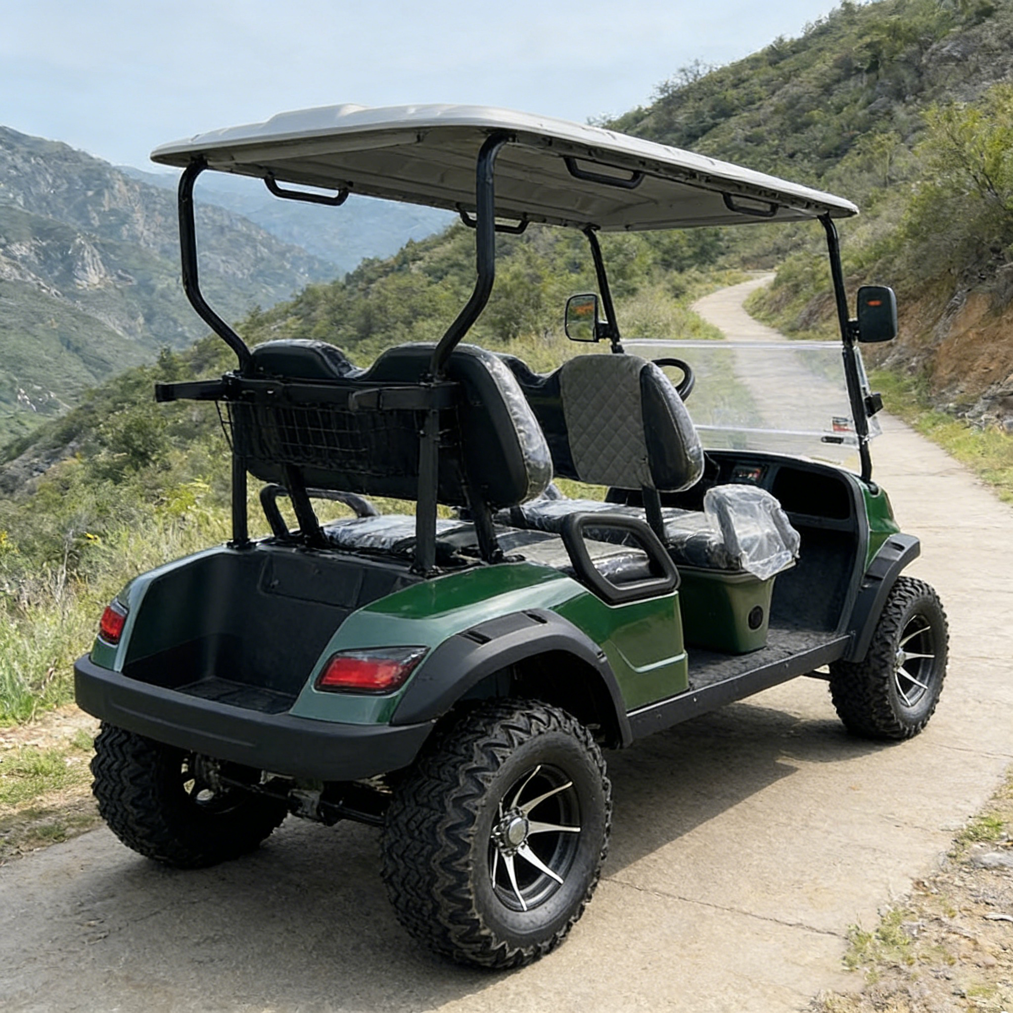 WOLAN 4 Seater Intelligent Electronic Control Electric Lifted Golf Cart for Sightseeing Bus Car Use
