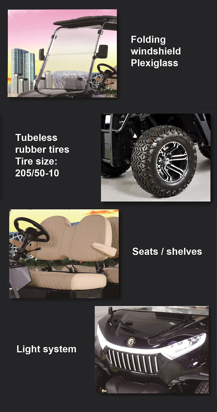 6 Seater Golf Cart Electric Model for Resort Shuttle and Campus Mobility
