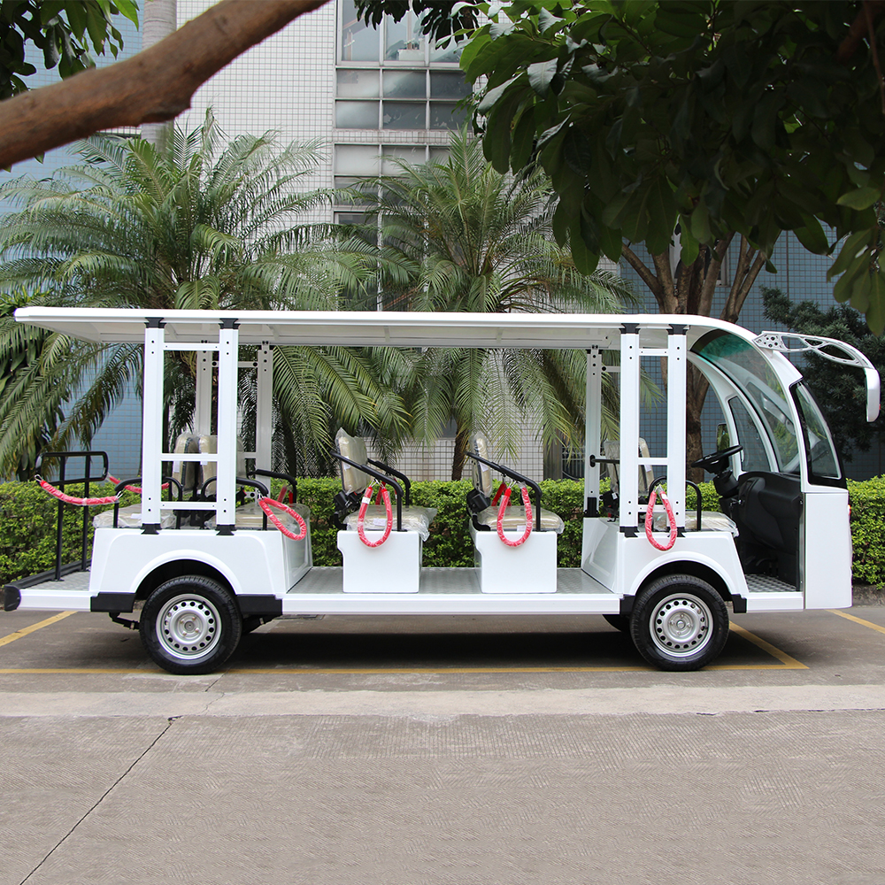 Modern 72V 7.5Kw Ac Motor Lead Acid Batteries Shuttle Cart 14 Seat Passenger Electric Sightseeing Bus