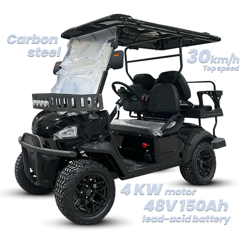 HUANLI 4 Seats 48V 150AH Lead Acid Battery Street Legal Certified Electric Golf Cart with Cargo 70-90km Range 30km/h Speed