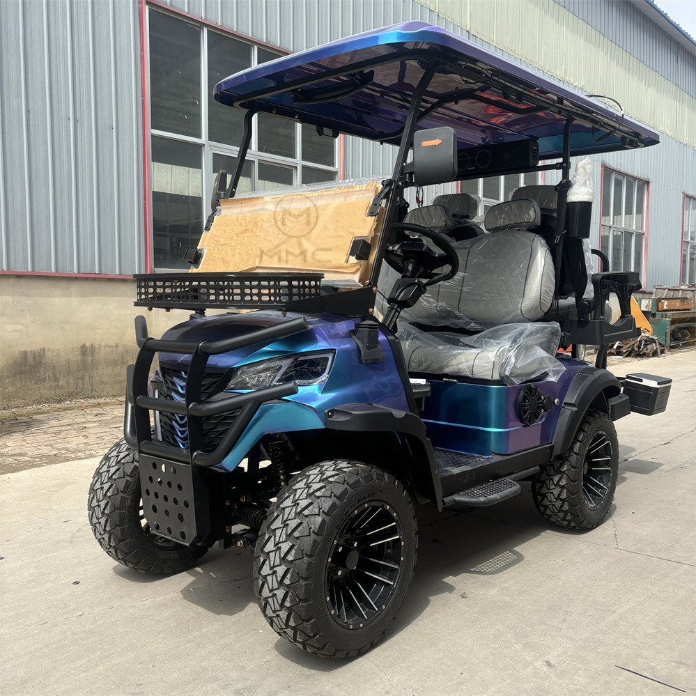 Long Range Battery Powered 48 Volt Adults Golf Kart Electric Solar Panels 4 Seat Buggy Golf Caddy Cart Electric