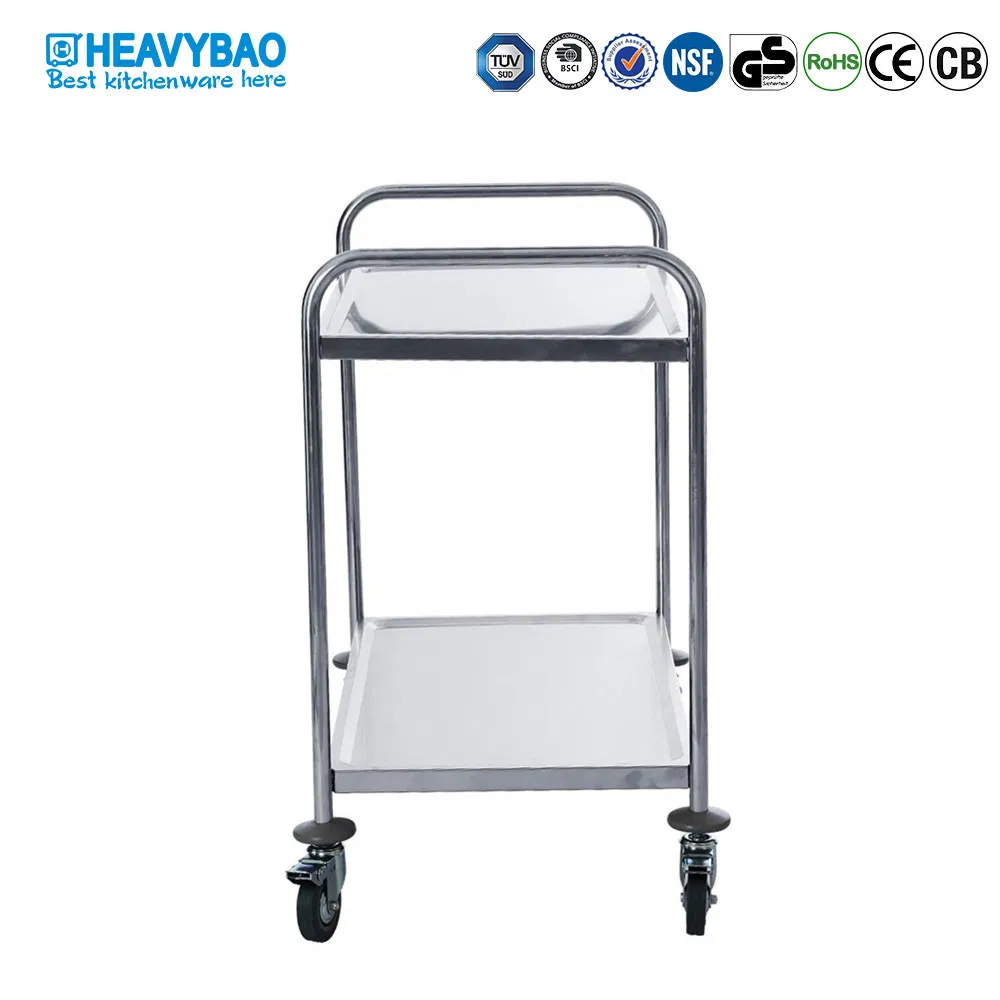 Heavybao Hotel Stainless Steel Food and Drink Service Cart