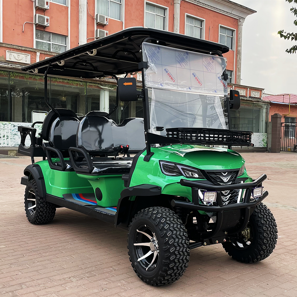 High Performance Six Seater Classic Golf Cart Powered by Solar Energy, Equipped with Lithium Battery 48V/60V/72V Hunting Cart